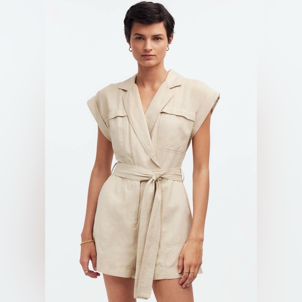 NWT Madewell Tie-Waist Muscle Tank Romper